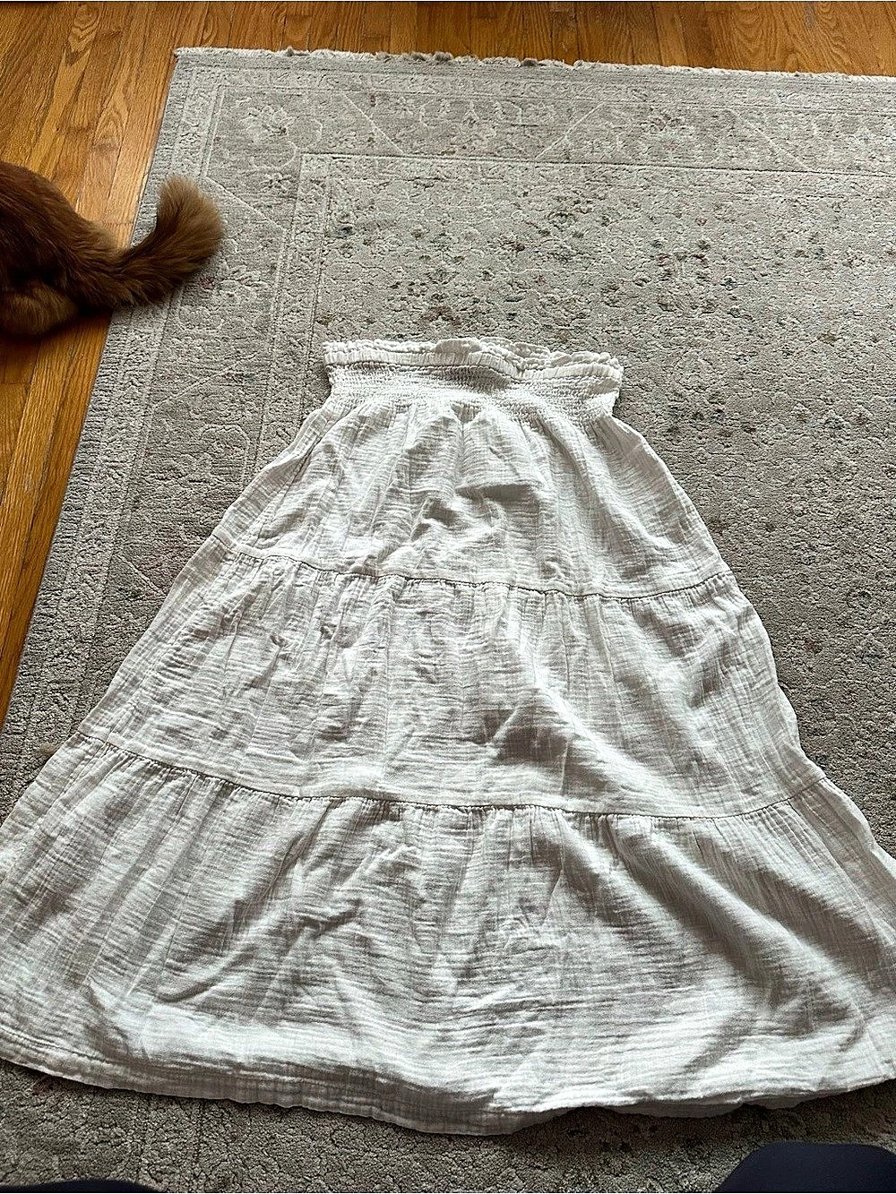 Gap White Tiered Maxi Dress Size Large Like New